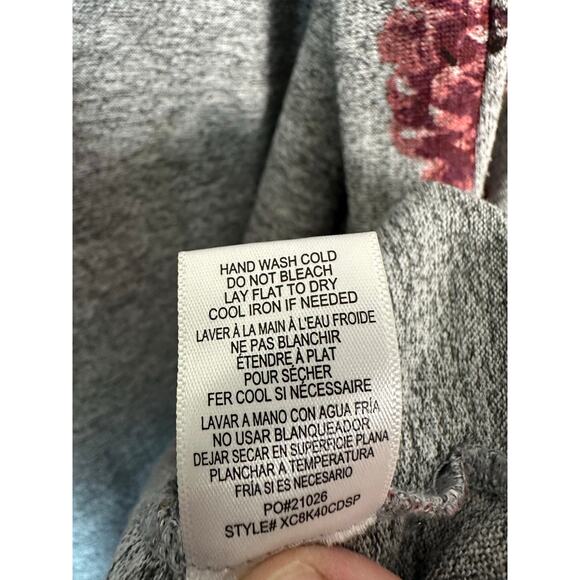 Downing studio women’s cardigan gray floral short sleeve bohemian plus size - Picture 5 of 8